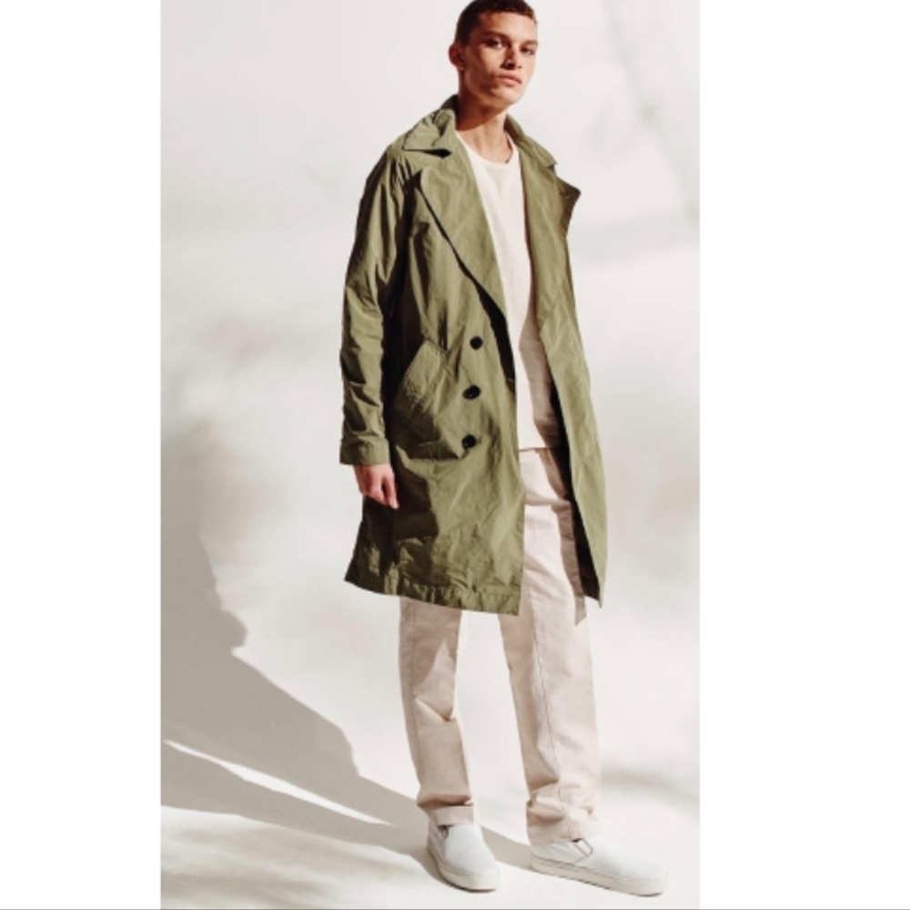 Saturdays New York mens Malmo sage green trench coat nwt - Picture 1 of 9